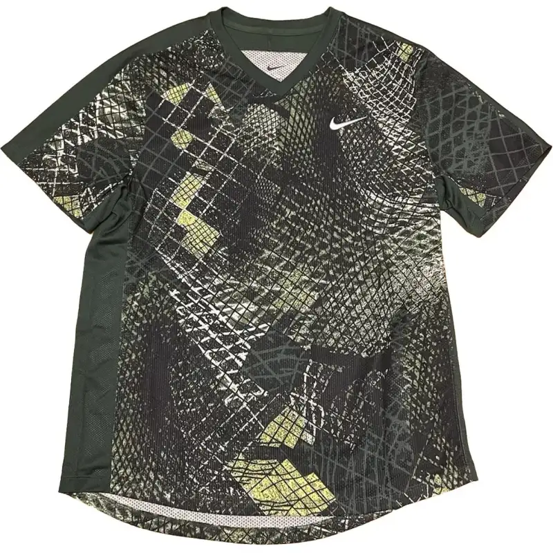 Nike T Shirts Men's Green Crew Neck Moderate Straight Fit