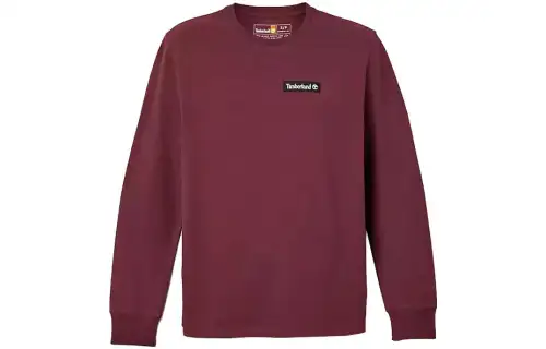 Timberland T Shirts Unisex Dark Red Crew Neck Moderate Straight Fit