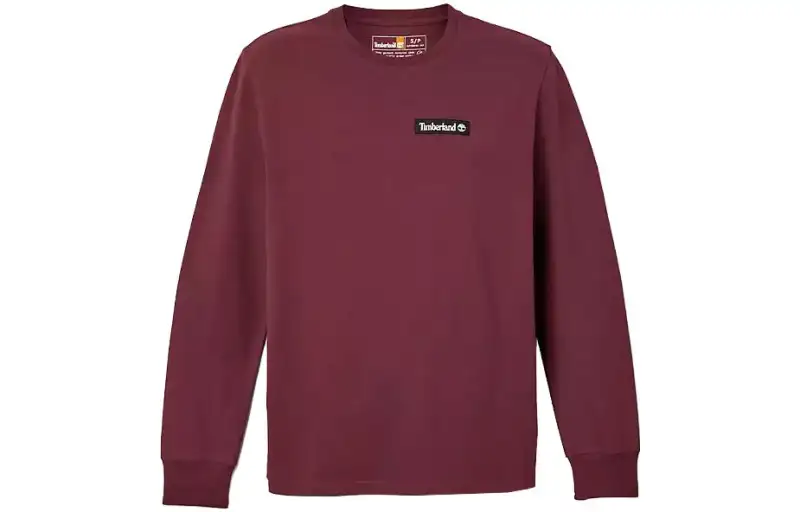 Timberland T Shirts Unisex Dark Red Crew Neck Moderate Straight Fit