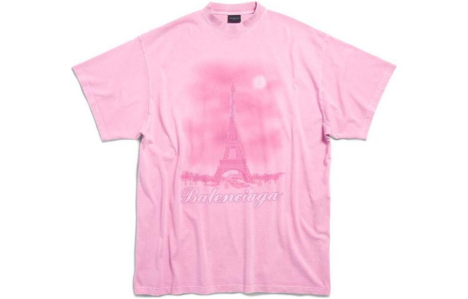 Футболка Balenciaga Oversize (розовая)