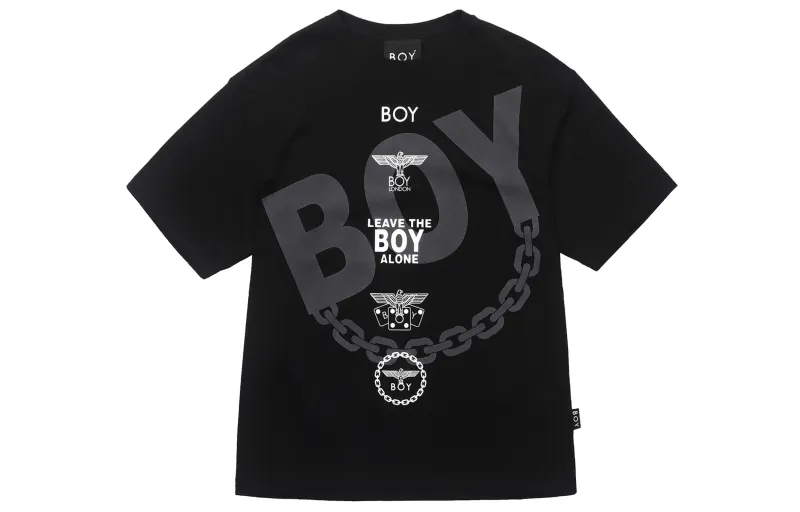 Boy London T Shirts Men's Black Crew Neck Moderate Straight Fit