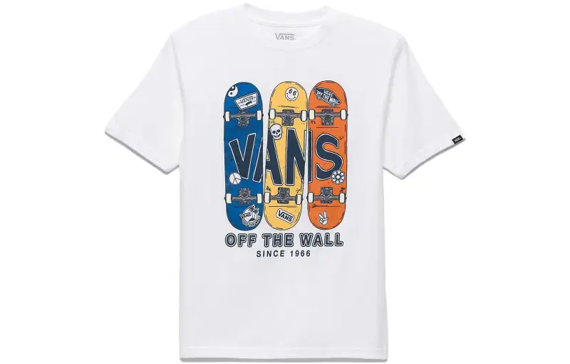 Vans Boardview T Shirts Men's White Crew Neck Moderate Straight Fit