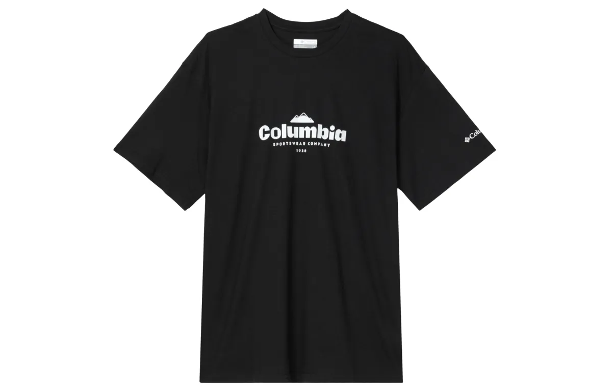 Columbia T-Shirts Unisex Black Crew Neck Moderate Straight Fit