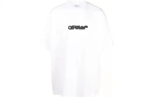 OFF WHITE T Shirts Men's White Crew Neck Moderate