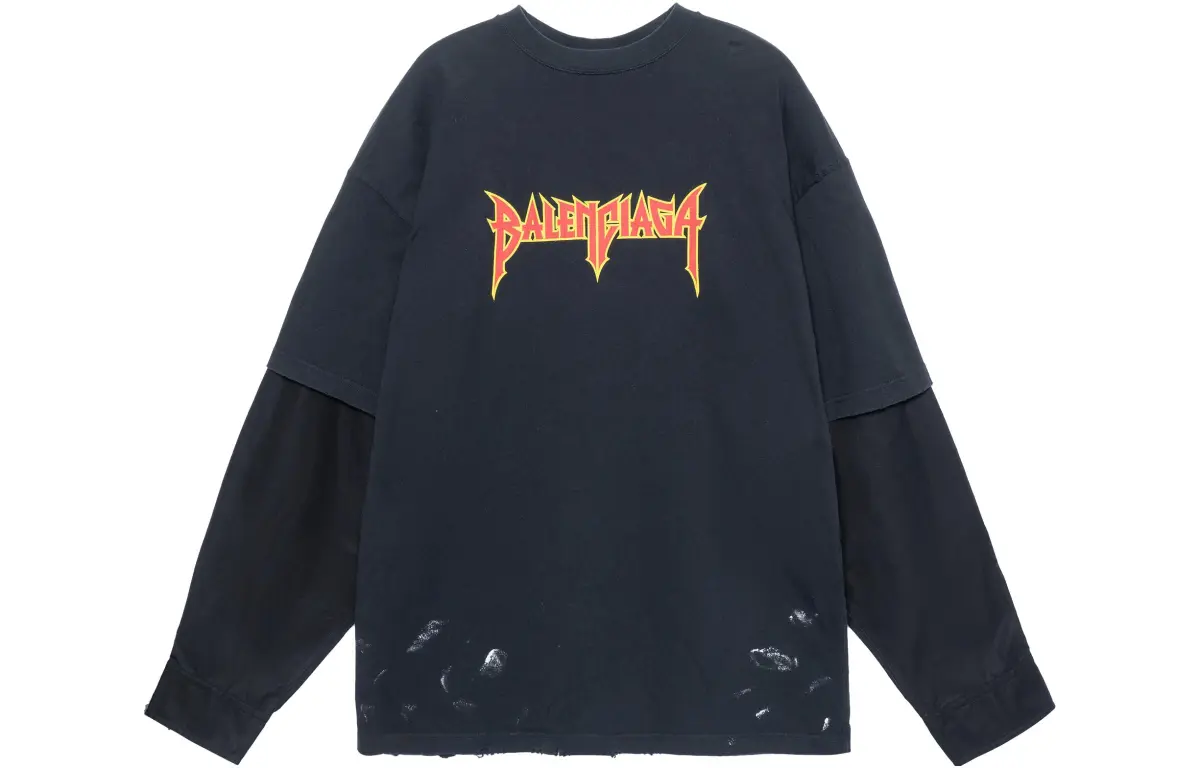 Balenciaga Metal Logo Layered L/S T shirt