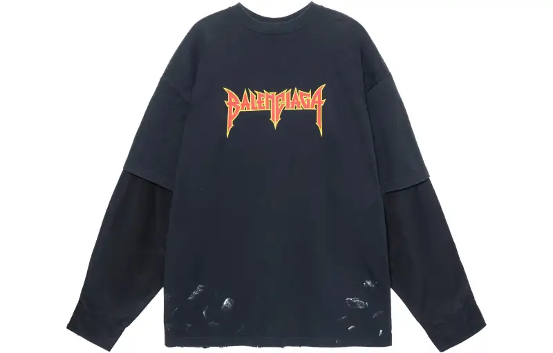 Balenciaga Metal Logo Layered L/S T shirt