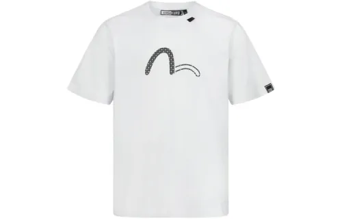 EVISU T Shirts Men's White Crew Neck Moderate Straight Fit