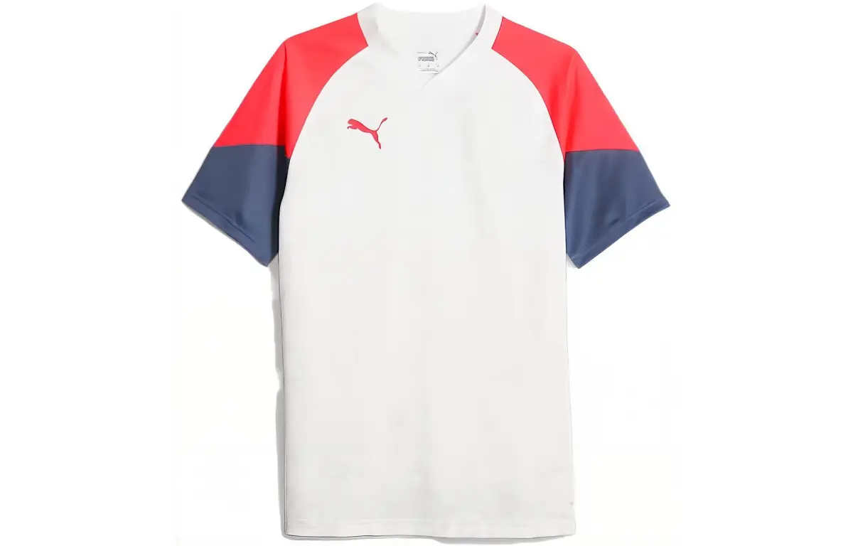 PUMA T-Shirts Men's White V-neck Moderate Straight Fit