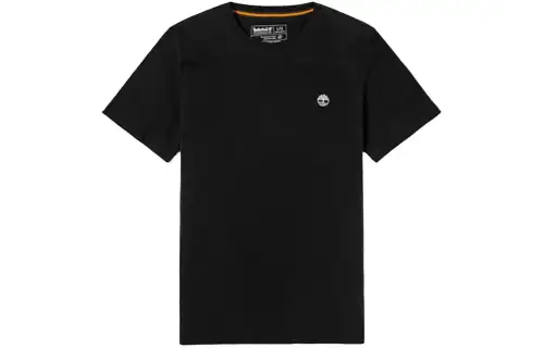Timberland T Shirts Men's Black Crew Neck Moderate Straight Fit