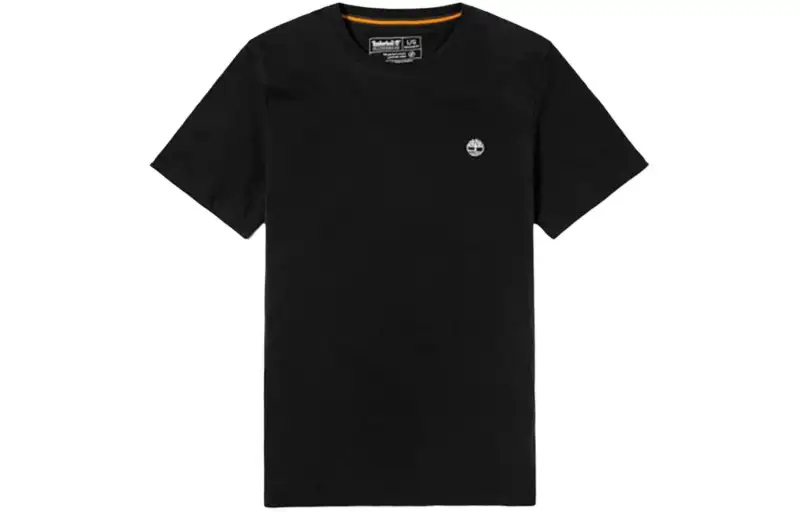 Timberland T Shirts Men's Black Crew Neck Moderate Straight Fit