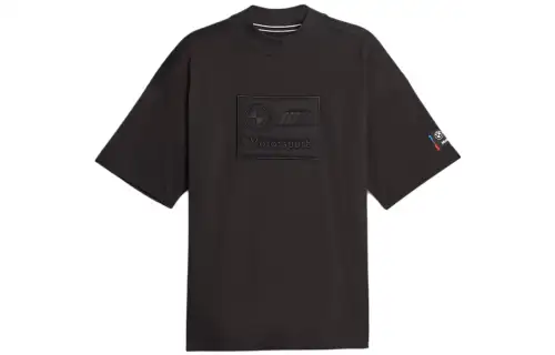 PUMA T Shirts Men's Black Crew Neck Moderate Straight Fit