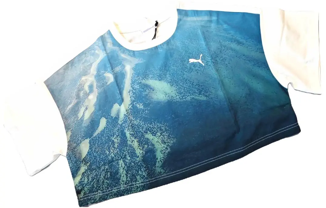 PUMA T-Shirts Unisex Haian Blue Crew Neck Moderate Straight Fit