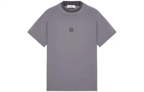 STONE ISLAND T Shirts Men's Gray Crew Neck Moderate Straight Fit