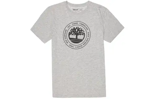 Timberland T Shirts Men's Gray Crew Neck Moderate Straight Fit
