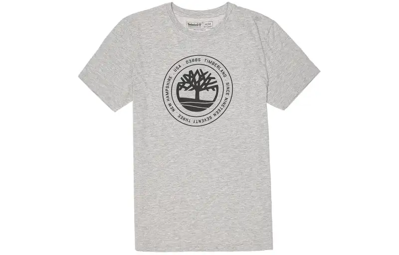 Timberland T Shirts Men's Gray Crew Neck Moderate Straight Fit