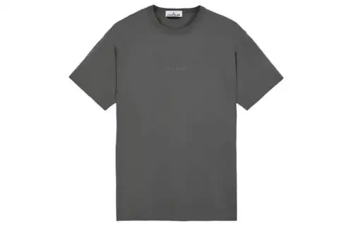 STONE ISLAND T Shirts Men's Gray Crew Neck Moderate Straight Fit