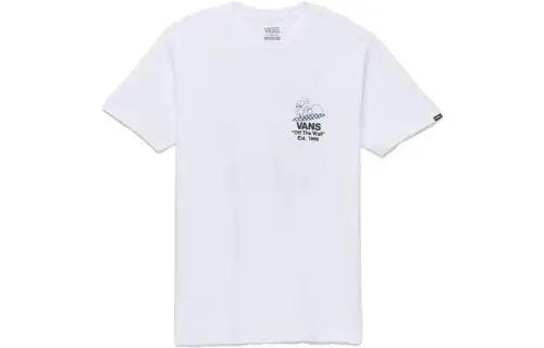 Vans T Shirts Unisex White Crew Neck Moderate Straight Fit