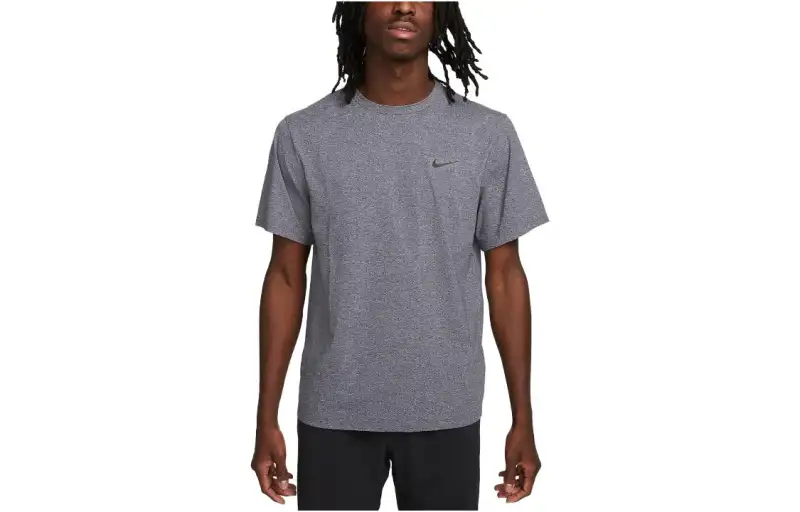 Nike T Shirts Men's Slate Gray Crew Neck Moderate Straight Fit