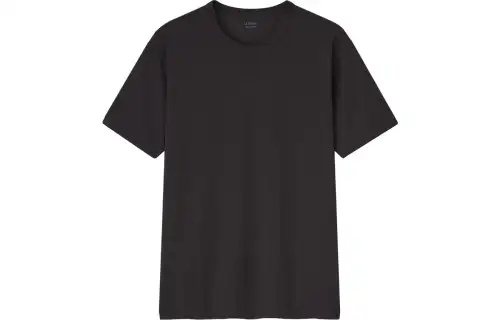 UNIQLO T Shirts Men's Black Crew Neck Moderate Straight Fit