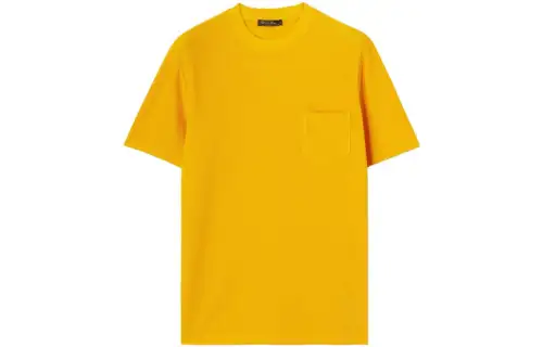 Loro Piana T Shirts Men's Yellow Crew Neck Moderate Straight Fit