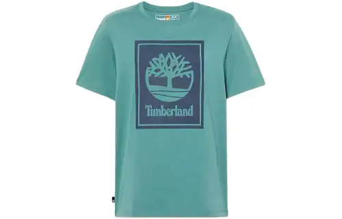 Timberland T Shirts Men's Green Crew Neck Moderate Straight Fit