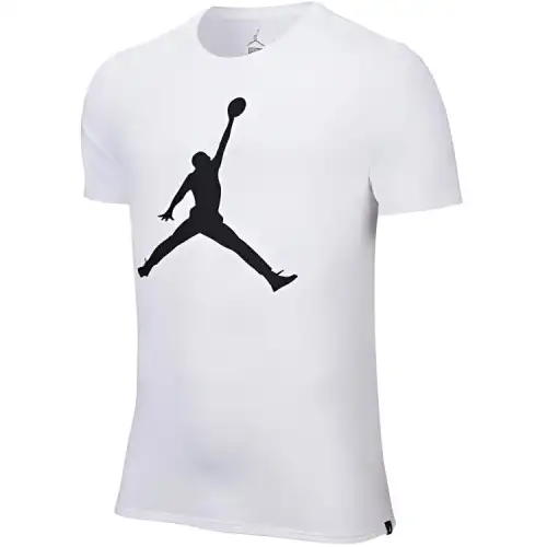Jordan T Shirts Men's White Crew Neck Moderate Straight Fit
