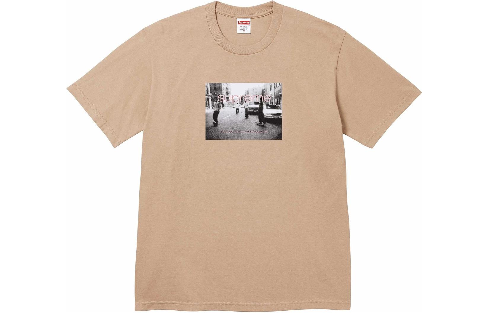 Supreme Trend T-shirt with a round collar for men and women, print, American style