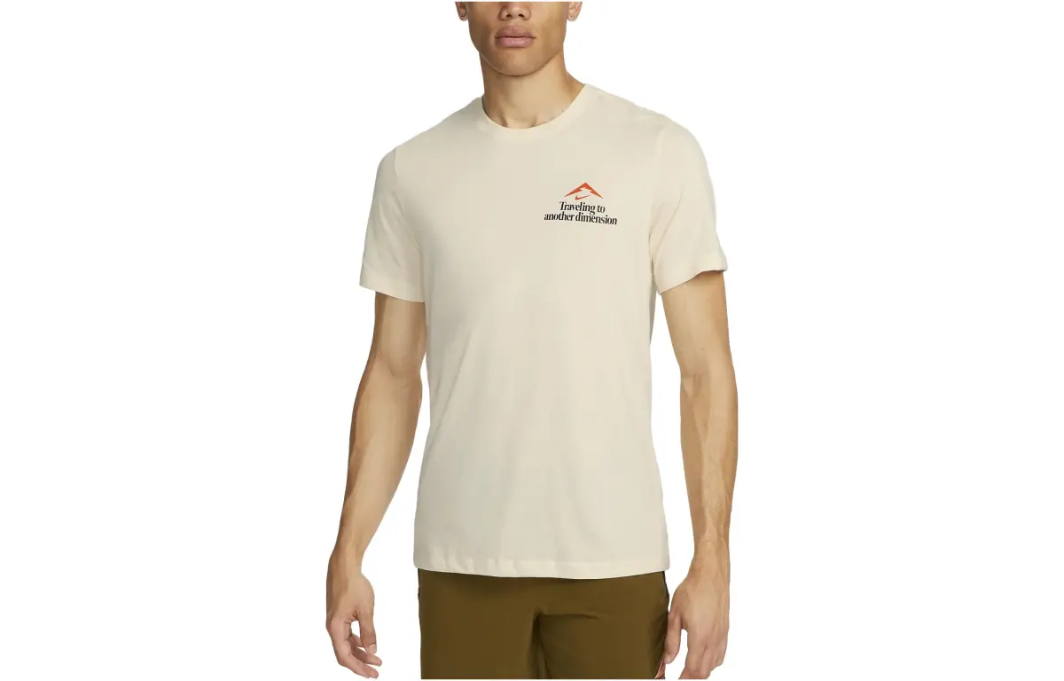 Nike T-Shirts Men's Coconut Milk Crew Neck Moderate Straight Fit
