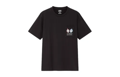 UNIQLO T Shirts Unisex Black Crew Neck Moderate