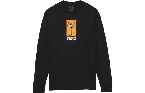 Vans Ying Tang Scorpion Ls T Shirts Unisex Black Crew Neck Moderate Straight Fit