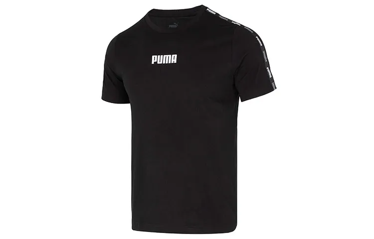 PUMA T-Shirts Men's Black Crew Neck Moderate