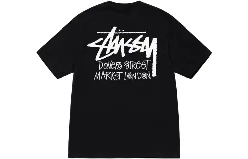 Stussy T Shirts Unisex Black Crew Neck Moderate Straight Fit