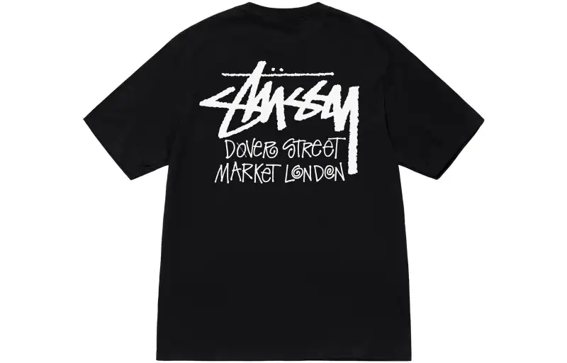 Stussy T Shirts Unisex Black Crew Neck Moderate Straight Fit