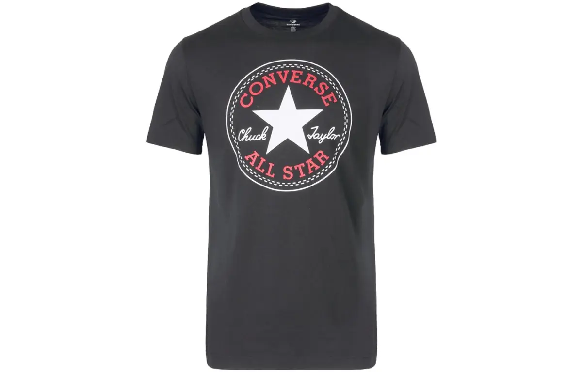 Converse T-Shirts Men's Black Crew Neck Moderate Straight Fit