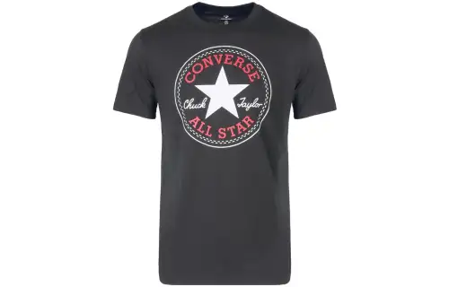 Converse T Shirts Men's Black Crew Neck Moderate Straight Fit
