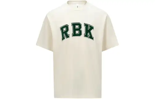 Reebok T Shirts Unisex Beige Crew Neck Moderate Straight Fit