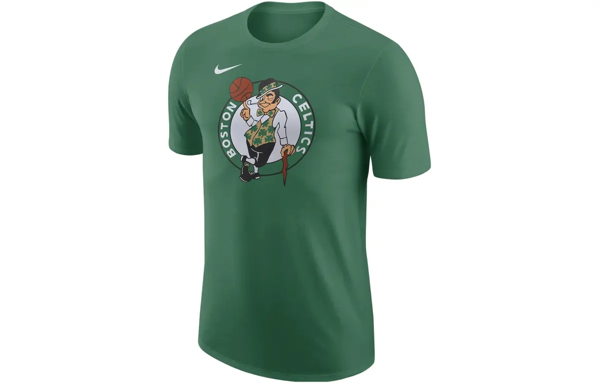 Nike T-Shirts Men's Green Crew Neck Moderate Straight Fit