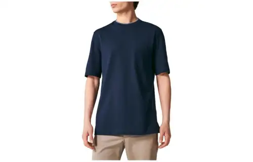 HERMES T Shirts Men's Dark Blue Crew Neck Moderate