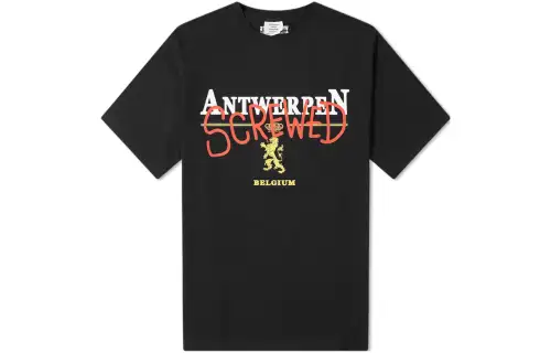 Vetements T Shirts Unisex Black Crew Neck Moderate Straight Fit