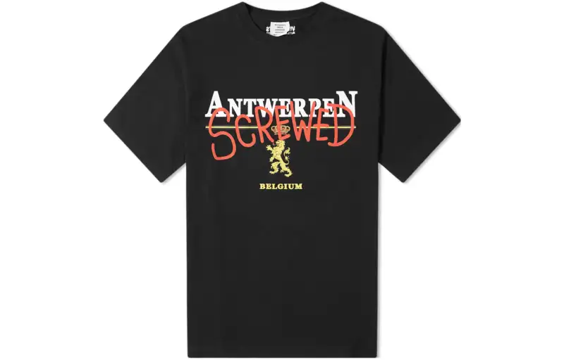 Vetements T Shirts Unisex Black Crew Neck Moderate Straight Fit