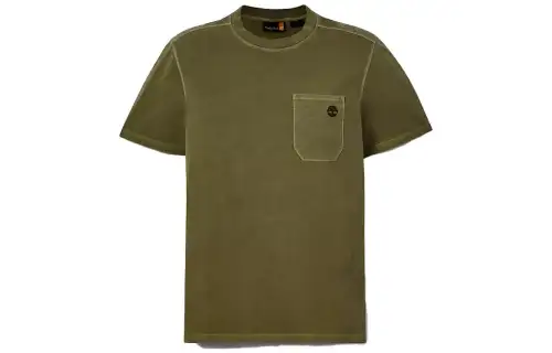 Timberland T Shirts Men's Olive Green Crew Neck Moderate Straight Fit