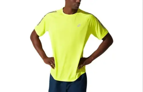 Asics Icon Short Sleeve Top T Shirt Men's Neon Green