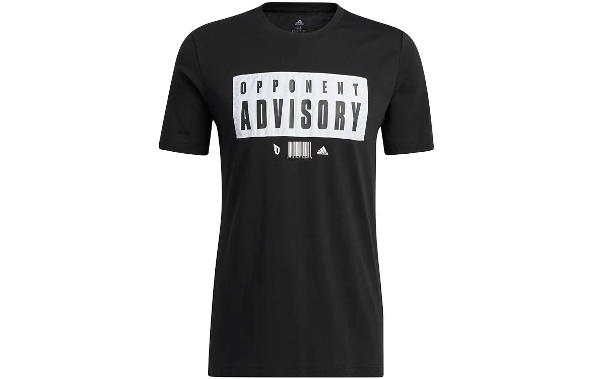 Adidas T-Shirts Men's Black Crew Neck Moderate Straight Fit