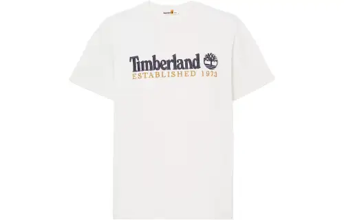 Timberland T Shirts Men's White Crew Neck Moderate Straight Fit