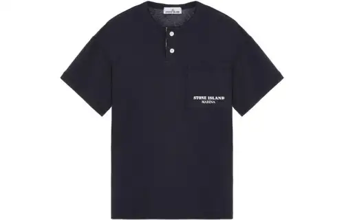 STONE ISLAND T Shirts Unisex Navy Crew Neck Moderate Straight Fit