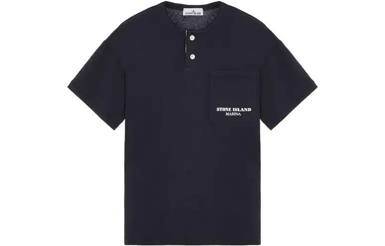 STONE ISLAND T Shirts Unisex Navy Crew Neck Moderate Straight Fit
