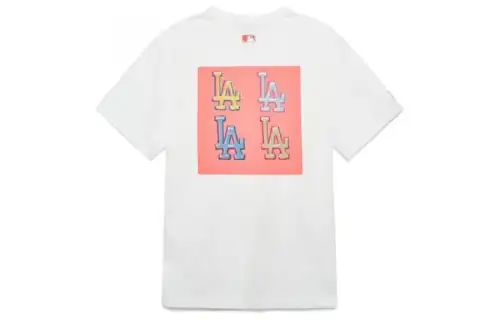 MLB Los Angeles Dodgers T Shirts Unisex White Crew Neck Moderate Straight Fit