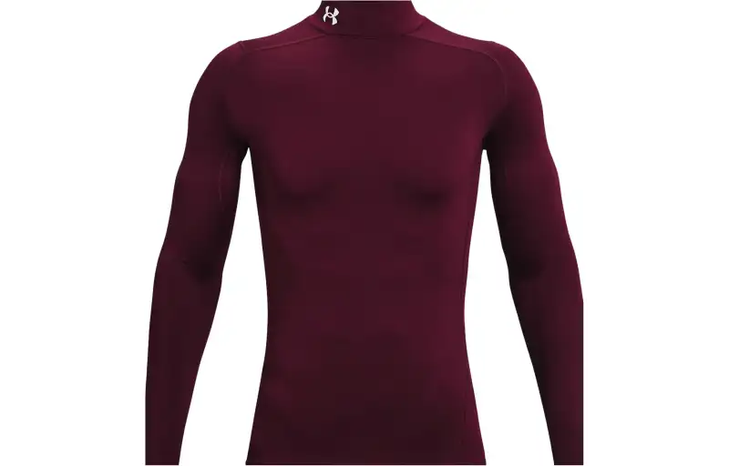 Under Armour ColdGear T Shirts Men's Dark Red Half Turtleneck Moderate Straight Fit