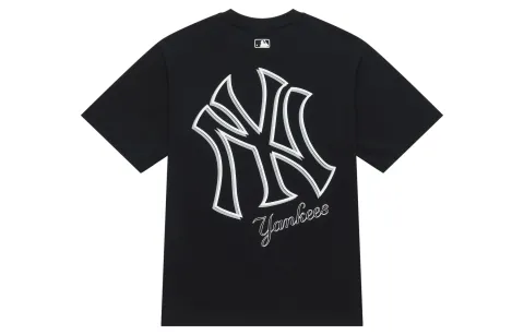 MLB Basic Logo Fashion Sports Collection T Shirt Unisex Black