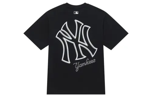 MLB Basic Logo Fashion Sports Collection T Shirt Unisex Black